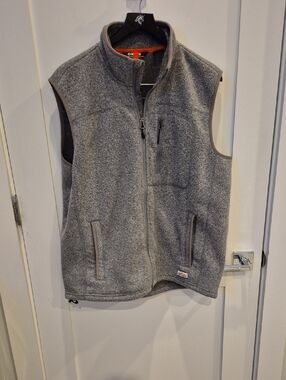 Men's Orvis R65 --  Gray Fleece Zip Vest - Casual Layering -- L
